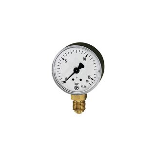 Standardmanometer, Kunststoffgeh., G 1/4 unten, 0-100,0 bar, Ø 50