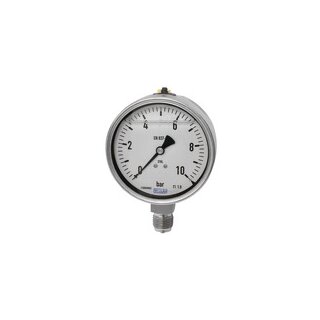Glyzerinmanometer, CrNi-Stahl, E-Skala, G 1/2 unten, 0-160,0 bar, Ø100