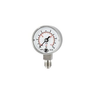 Standardmanometer, CrNi-Stahl, G 1/4 unten, 0 - 1,0 bar, Ø 50