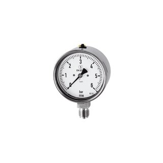 Manometer, CrNi-Stahl, Sicherh., G 1/2 radial unten, 0-1,0 bar, Ø 100