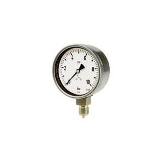 Manometer, CrNi-Stahl, G 1/2 radial unten, -1 / +5,0 bar, Ø 100