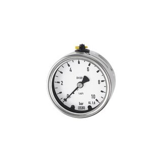 Manometer, CrNi-Stahl, G 1/2 hinten exzentr., 0 - 10,0 bar, Ø 100