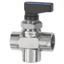 3-Wege-Mini-Kugelhahn, T-Bohrung, MS verchromt, G 3/8 IG,...