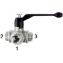 3-Wege-Kugelhahn, T-Bohrung, Messing vernickelt, Rp 1/2,...