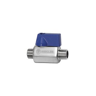 Mini-Kugelhahn, Edelstahl 1.4401, AG/AG, G 3/8, DN 7