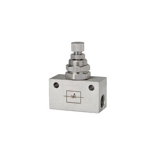 Drosselventil, Blockform, Edelstahl 1.4404, G 1/4, PN max. 10 bar