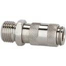 Schnellverschlusskupplung NW 2,7, Messing vernickelt, M5 AG