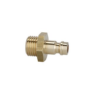 Nippel für Kupplungen NW 5, Messing blank, G 3/8 AG, SW 19