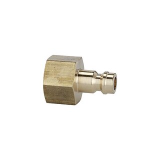 Nippel für Kupplungen NW 5, Messing blank, G 3/8 IG, SW 19