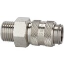 Schnellverschlusskupplung NW 5, Messing vernickelt, G 3/8 AG