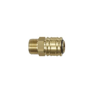 Schnellverschlusskupplung NW 7,2, Messing blank, G 1/2 AG