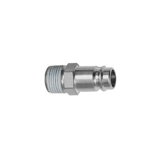 Nippel, NW 10, Stahl gehärtet/vern., R 1/4 AG PTFE beschichtet