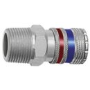 Sicherheitskupplung NW 10, Stahl/Messing verzinkt, R 3/4 AG