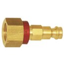 Unverwechselbarer Nippel NW 5, Messing blank, G 1/8 IG, rot