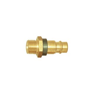 Unverwechselbarer Nippel NW 7,8, Messing blank, G 1/4 AG, grün