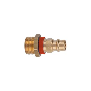 Unverwechselbarer Nippel NW 7,8, Messing blank, G 1/4 AG, rot