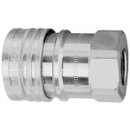 Hydraulikkupplung, Serie B, Messing vern., G 3/8 IG, NW 10