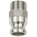 Kamlok-Schnellkupplungsstecker mit AG, Typ F, Alu, R 2