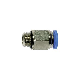 Gerade Steckverschraubung Blaue Serie, G 1/8 a., Schlauch-Ø 6