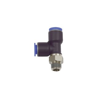 T-Steckverschr. Blaue Serie, L-Form, drehbar, R 1/8 a., Ø8 mm