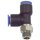 T-Steckverschr. Blaue Serie, L-Form, drehbar, R 3/8 a., Ø8 mm
