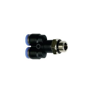 Y-Steckverschraubung Blaue Serie, drehbar, G 1/2 außen, Ø 6 mm