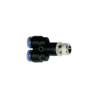 Y-Steckverschraubung Blaue Serie, drehbar, R 1/2 außen, Ø 6 mm