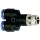 Y-Steckverschraubung Blaue Serie, drehbar, R 1/2...