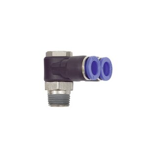 Y-Winkelsteckverschraubung Blaue Serie, drehbar, R 1/8 a. Ø 6mm
