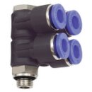 L-Mehrfachverteiler Blaue Serie, 4-fach, drehbar, G1/4 a....