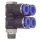 L-Mehrfachverteiler Blaue Serie, 4-fach, drehbar, R3/8 a. Ø10mm
