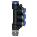 T-Mehrfachverteiler Blaue Serie, drehbar, R 1/4...