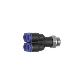 Mehrfachverteiler Blaue Serie, 4-fach, drehbar, G 1/4 a. Ø 4mm