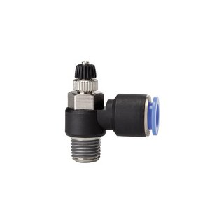 Drosselrückschlagventil Blaue Serie, Zuluftdros., R 1/4 a. Ø8mm