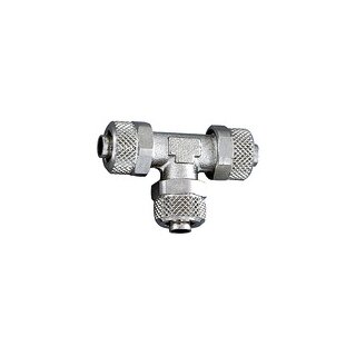 T-Verbinder, für Schlauch 4/2 mm, SW 9, Messing vernickelt
