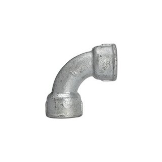 Bogen 2a, kurz, 90°, IG/IG, Rp 1 1/2, schw. Temperguss feuerverz.