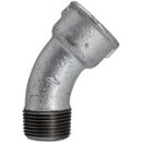 Bogen 40, 45°, IG/AG, Rp/R 1/2, schwarzer Temperguss...