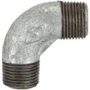 Winkel 94, 90°, AG/AG, R 1/2, schwarzer Temperguss...