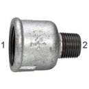 Reduziermuffe 246, IG/AG, Rp 1 1/2, R 1, schwarzer...