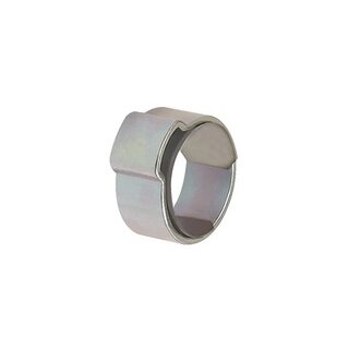 1-Ohr-Schl.klemme, Einlagering, Stahl glanzv. (W1), 10,0-11,5 mm