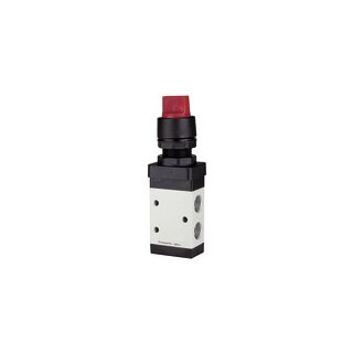 3/2-Wegeventil, manuell M3 Drehhebel k., NC, monost. G 1/4, rot