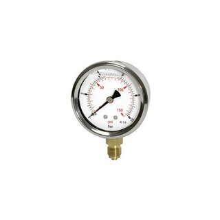 Glyzerinmanometer pressure line, G 1/4 unten, 0-4,0 bar/60 psi, Ø 63