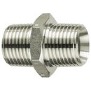 Doppelgewindenippel, R 3/8 a., R 1/2 a., SW 22, Edelstahl...