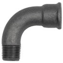 Bogen 1, 90°, lang, Rp 1/2 i., R 1/2 a., Temperguss...