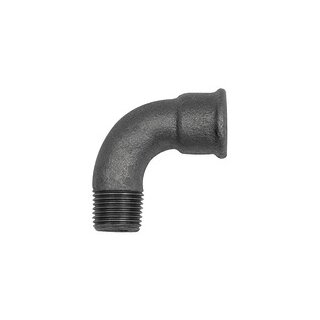 Bogen 1a, 90°, kurz, Rp 1 1/2 i., R 1 1/2 a. Temperguss schwarz