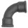 Bogen 2a, 90°, kurz, Rp 1/2 i., Rp 1/2 i., Temperguss schwarz