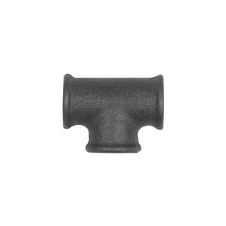 T-Stück 130, 3 x Rp 1/2 i., Temperguss schwarz