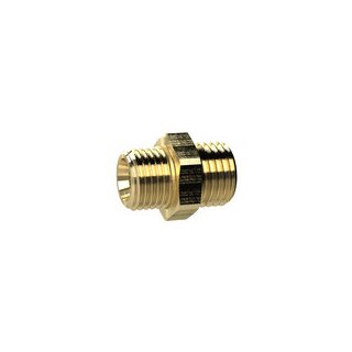 Doppelgewindenippel, G 1/2 a., M24x1,5 a., SW 28, Messing