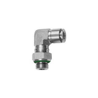L-Steckverschraubung, drehbar, G 1/4 a., Schlauch-Ø 8, ES 1.4404