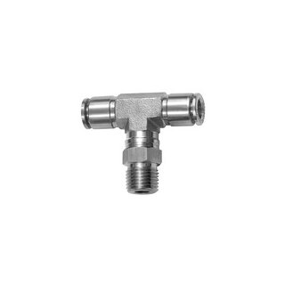 T-Steckverschraubung, drehbar, R 1/4 a., Schlauch-Ø 8, ES 1.4404